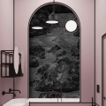 Papel pintado elegante gris y negro para salón Nuvole Vintage Promoción