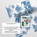 Papel pintado vintage con bosque blanco y azul Toile de Jouy Blu Modelo