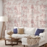 Papel pintado vintage con paisajes rosados para sala de estar Toile de Jouy Rosa Promoción