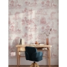 Papel pintado vintage con paisajes rosados para sala de estar Toile de Jouy Rosa Rebajas
