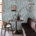 Papel pintado elegante con hojas para dormitorio Ilustraciones Florales Promoción