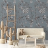 Papel pintado elegante con hojas para dormitorio Ilustraciones Florales Venta