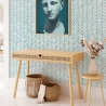 Papel pintado vintage artístico para sala de estar Geométrico Azul Venta