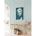 Papel pintado vintage artístico para sala de estar Geométrico Azul Oferta