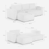 Sofá esquinero con chaise longue y cama extraíble de tela de pana Leka 