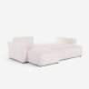 Sofá esquinero con chaise longue y cama extraíble de tela de pana Leka Rebajas