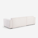 Sofá esquinero con chaise longue y cama extraíble de tela de pana Leka Descueto