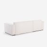 Sofá esquinero con chaise longue y cama extraíble de tela de pana Leka Descueto