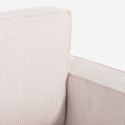 Sofá esquinero con chaise longue y cama extraíble de tela de pana Leka Elección