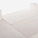 Sofá esquinero con chaise longue y cama extraíble de tela de pana Leka Modelo