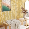 Papel pintado adhesivo vintage para salón Geométrico Amarillo Venta