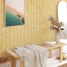 Papel pintado adhesivo vintage para salón Geométrico Amarillo Venta