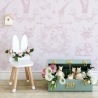 Papel pintado floral con animales para habitación infantil Rosa Vittoriana Venta