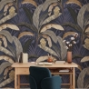 Papel pintado plantas naturaleza jungla fondo azul Giungla Botanica Oferta