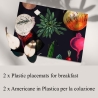 Juego de 2 manteles individuales plastificados diseño natural 42x30cm Cocina Venta