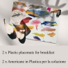 Set de 2 manteles individuales de colores plastificados lavables Pennellate Venta