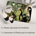 Juego de 2 manteles individuales de mesa para desayuno Monitos Verde Venta