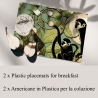 Juego de 2 manteles individuales de mesa para desayuno Monitos Verde Venta