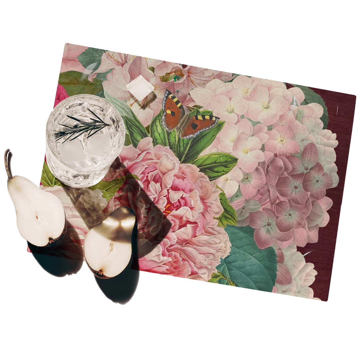 Juego de 2 manteles individuales florales de plástico lavables Velvet Promoción Juego de 2 manteles individuales florales de plástico lavables Velvet Promoción