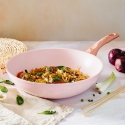 Wok antiadherente de 28 cm efecto granito rosa Bisetti Stonerose Venta