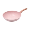 Wok antiadherente de 28 cm efecto granito rosa Bisetti Stonerose Promoción
