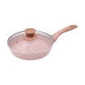 Sartén antiadherente de efecto granito rosa de 20 cm con tapa Stonerose Promoción