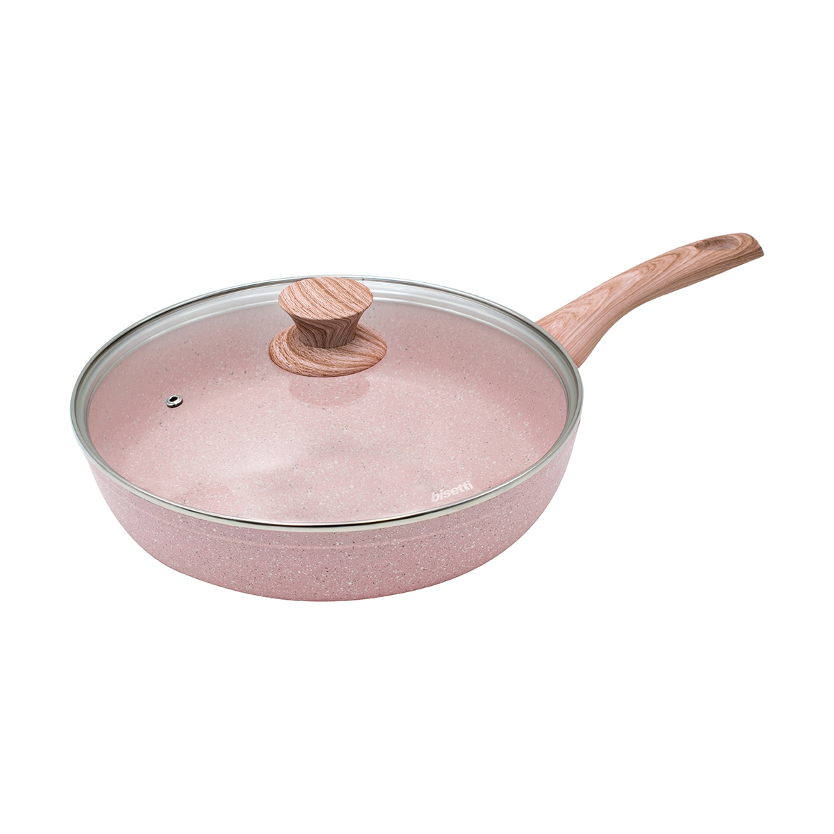 Sartén 28cm antiadherente efecto granito rosa con tapa Stonerose Promoción