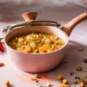 Cacerola de 18 cm de aluminio con tapa granito rosa Bisetti Stonerose Oferta