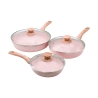 Set de 3 sartenes antiadherentes de aluminio efecto granito rosa Stonerose Promoción