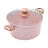 Set de 13 piezas de ollas y sartenes antiadherentes granito rosa Stonerose Características