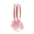Set de 6 utensilios de cocina en metal rosa y silicona Bisetti Stonerose Promoción