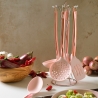 Set de 6 utensilios de cocina en metal rosa y silicona Bisetti Stonerose Venta