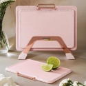 Juego de 3 tablas de cortar de plástico efecto granito rosa Bisetti Stonerose Venta