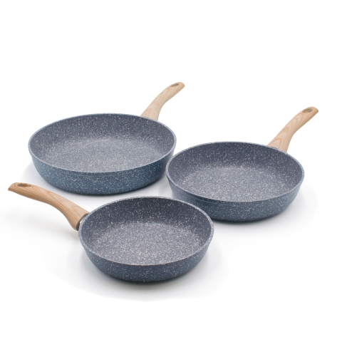 Juego de 3 sartenes de aluminio antiadherente con mango de madera Pierre Gourmet Promoción