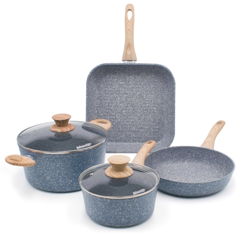 Set de 6 ollas sartén parrilla antiadherente Pierre Gourmet Promoción