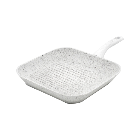Parrilla antiadherente 28x28 cm con mango de madera blanca Stonewhite Promoción