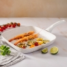 Parrilla antiadherente 28x28 cm con mango de madera blanca Stonewhite Oferta