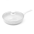 Sartén antiadherente de 28 cm con tapa y mango de madera blanca Stonewhite Promoción