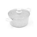 Cacerola antiadherente 24cm con mango de madera blanca Bisetti Stonewhite Promoción