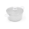 Cacerola antiadherente 24cm con mango de madera blanca Bisetti Stonewhite Promoción