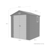 Caseta para herramientas de jardín de polipropileno 192x190x219cm Bracciano Elección