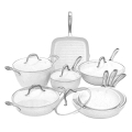 Batería 13 piezas sartenes cazuela parrilla antiadherentes Stonewhite Promoción