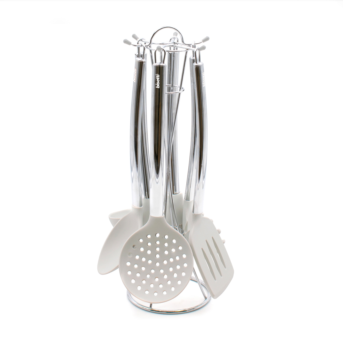 Set de 6 utensilios de cocina de silicona con soporte de metal Stonewhite Promoción