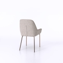 Juego de 4 sillas modernas con reposabrazos en similpiel beige para cocina Nath Venta