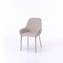 Juego de 4 sillas modernas con reposabrazos en similpiel beige para cocina Nath Promoción