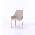 Juego de 4 sillas modernas con reposabrazos en similpiel beige para cocina Nath Promoción