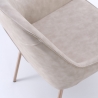 Juego de 4 sillas modernas con reposabrazos en similpiel beige para cocina Nath Oferta