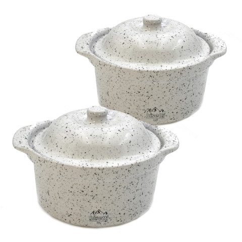 Set de 2 cocottes de cerámica para horno Bisetti Stonewhite Promoción