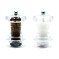 Set de molinillo de sal y pimienta manual transparente 10 cm Bisetti Promoción
