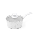 Cacerola antiadherente 18 cm con mango de madera blanca Bisetti Stonewhite Promoción